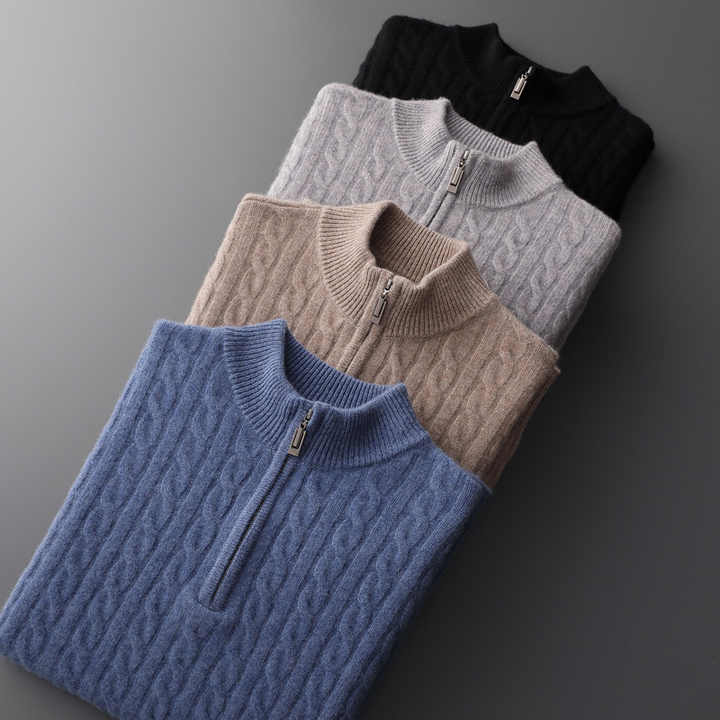 Luxury Cashmere Half Zip Sweater