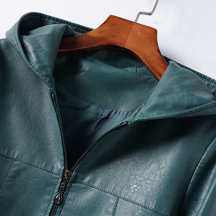 Chic Leather Adventure Hoodie