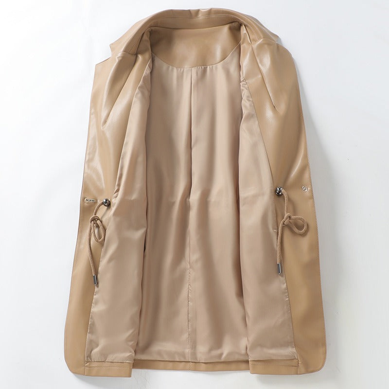 Chic Leather Adventure Coat