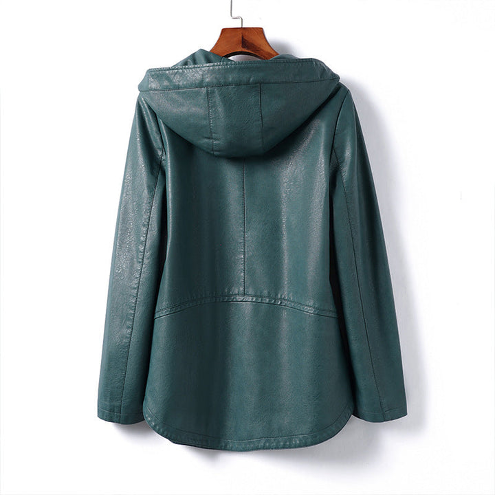 Chic Leather Adventure Hoodie