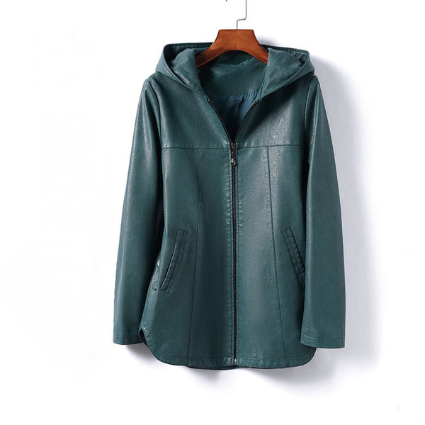 Elegant Leather Hoodie
